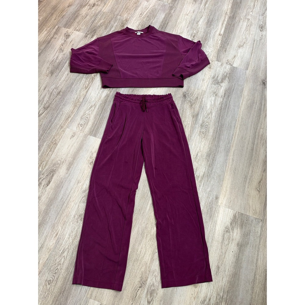 Athleta Womens Seasoft Plum Tencel Modal Lounge Set Top Small Pants X- Small